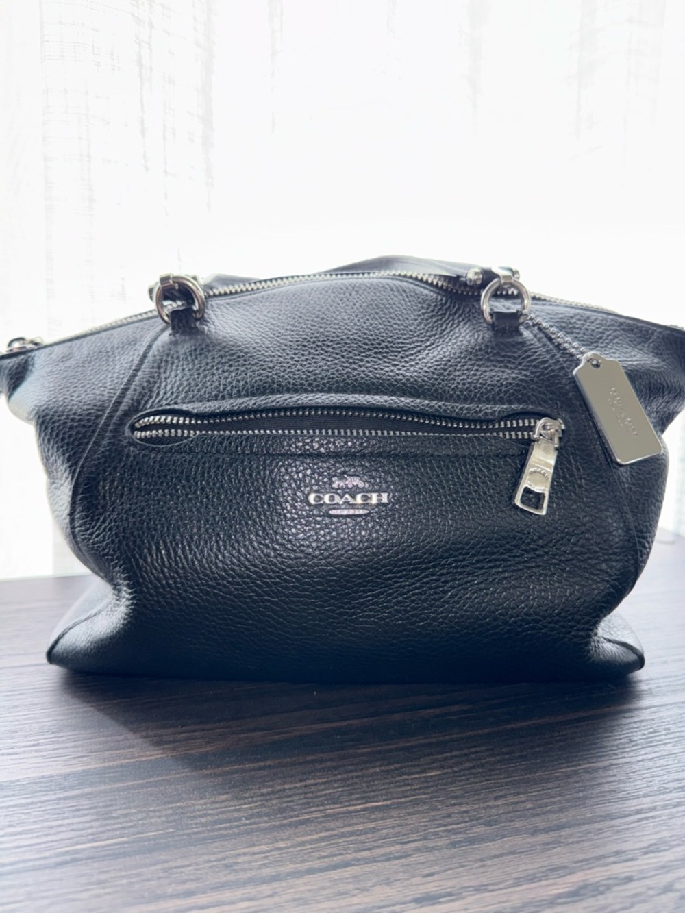 Coach Black Pebbled Leather Prairie Satchel 79997